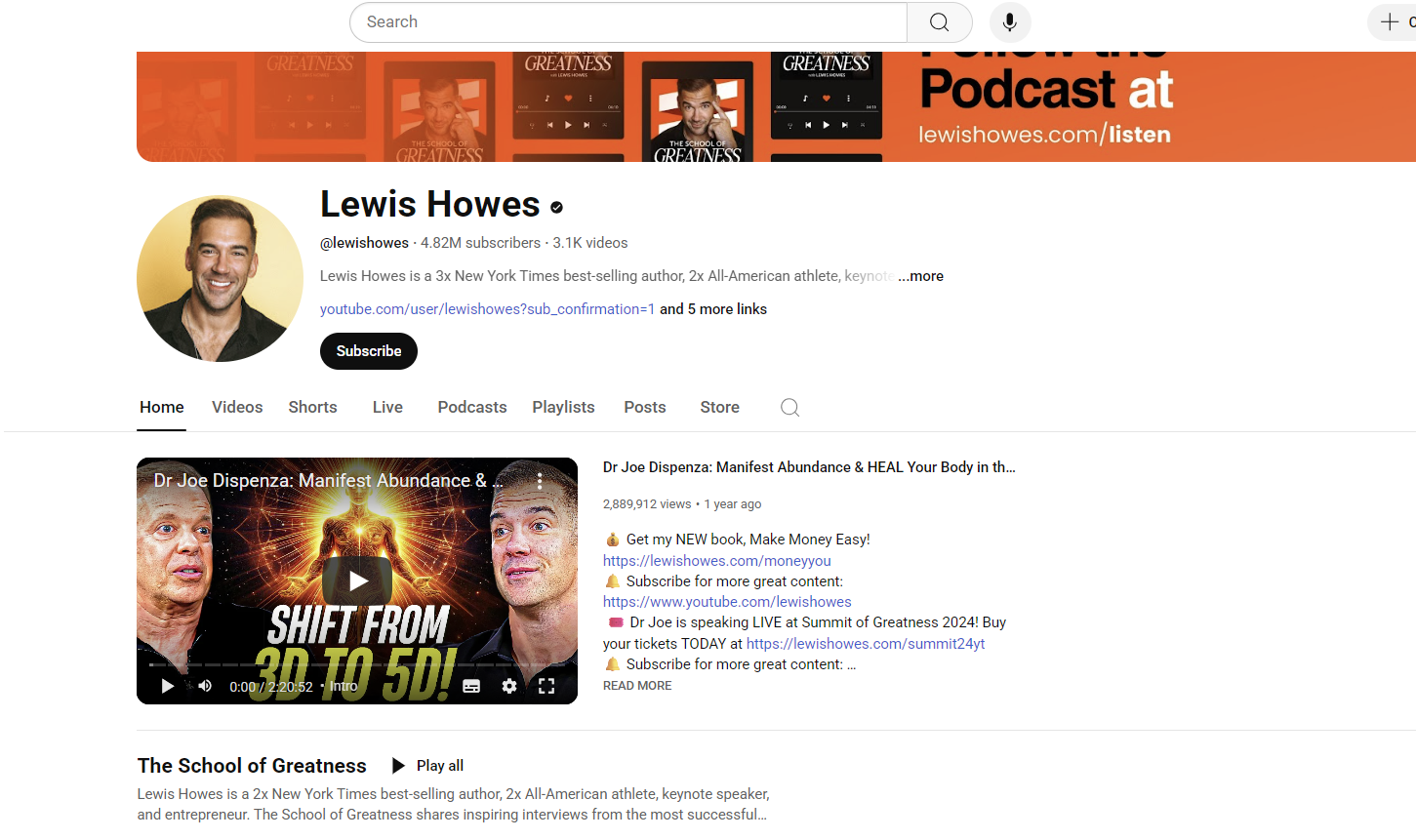 Lewis Howes English Channel - Personal Development YouTube